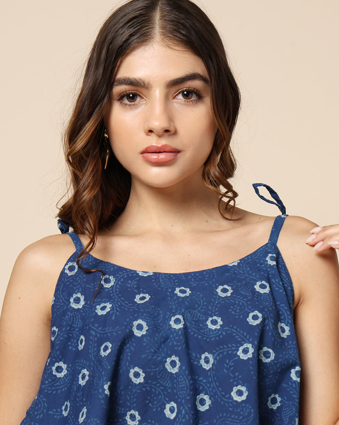 Indigo Dyed Dabu Hand Block Printed Top