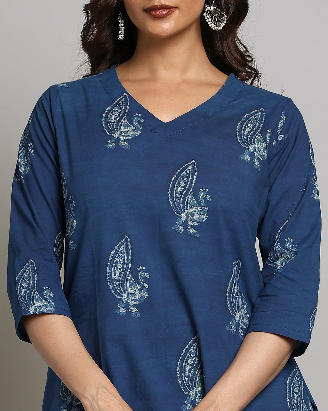 Indigo Dyed and Dabu Printed Top