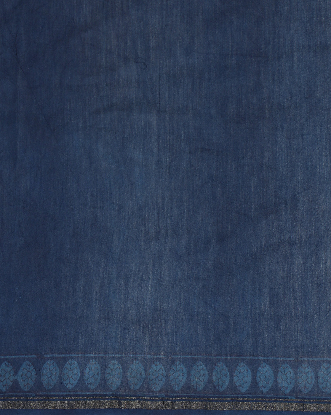 Natural Indigo Dyed Dabu Hand Block Printed Chanderi Saree