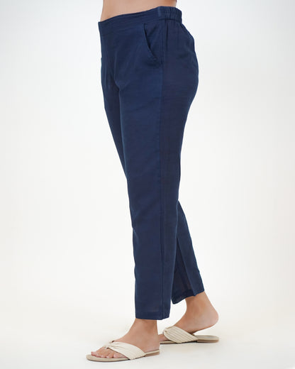 Plain Indigo Cotton Pant