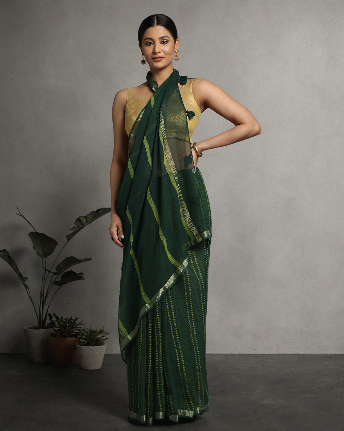 Natural Indigo Dyed Dabu Hand Block Printed Kota Doriya Saree
