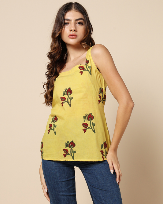Hand Block Printed Cotton Short Kurti Top