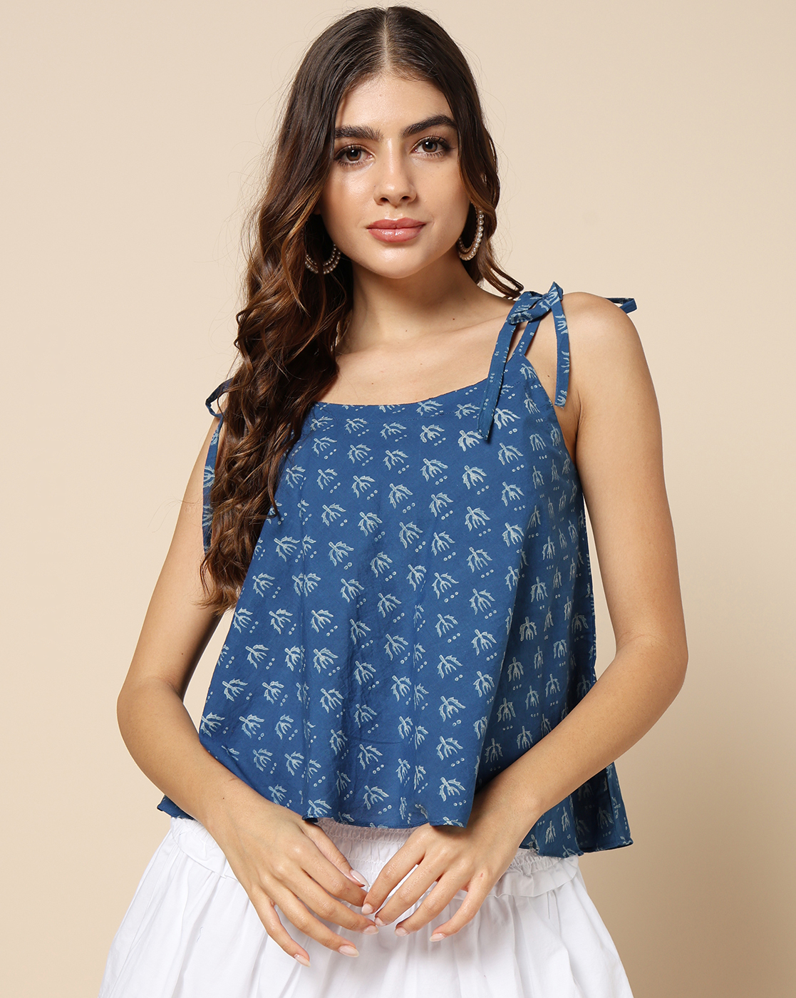 Indigo Dyed Dabu Hand Block Printed Top