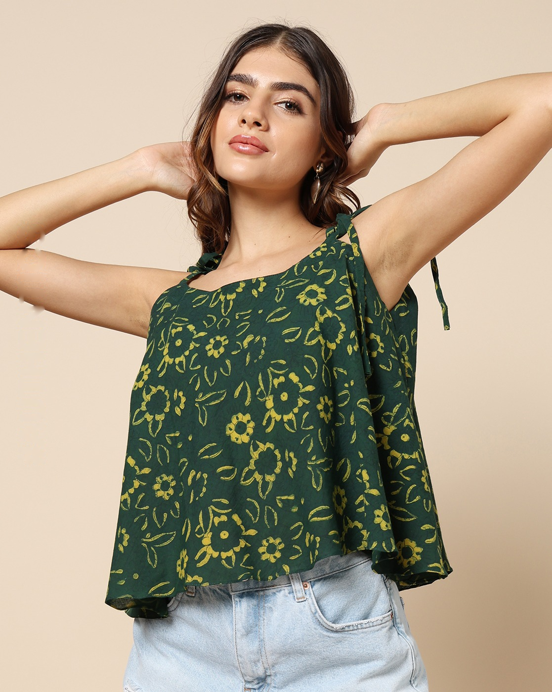 Indigo Nashpal Dyed Dabu Hand Block Printed Top