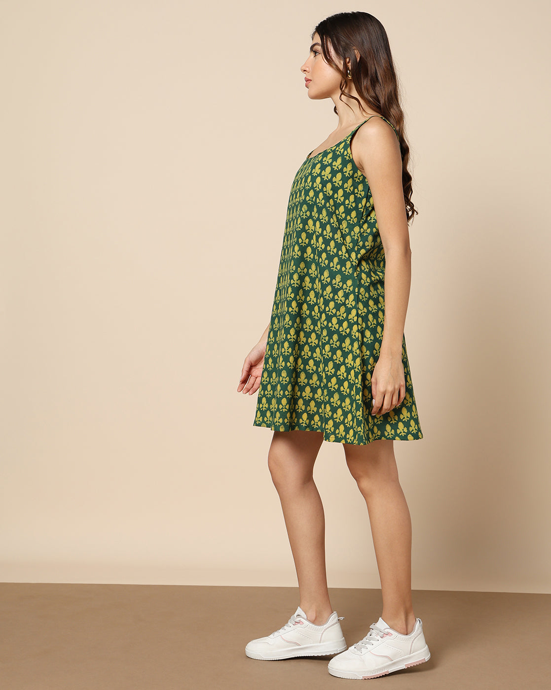 Natural Dyed Hand Block Printed Short Dress (Skater or Spaghetti)