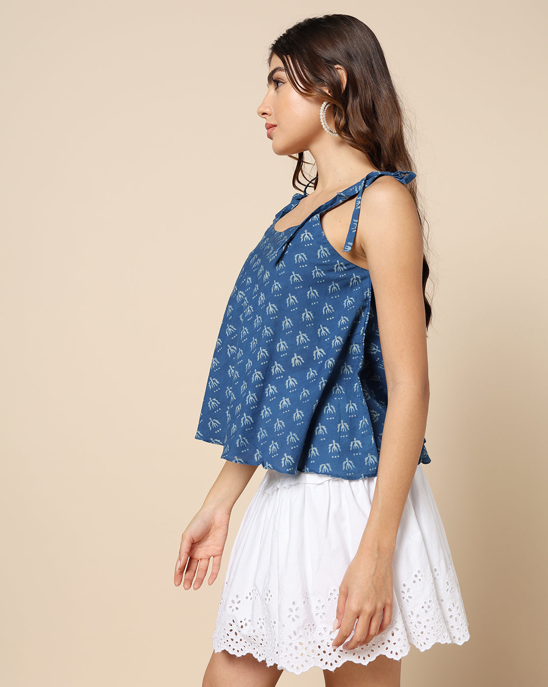 Indigo Dyed Dabu Hand Block Printed Top