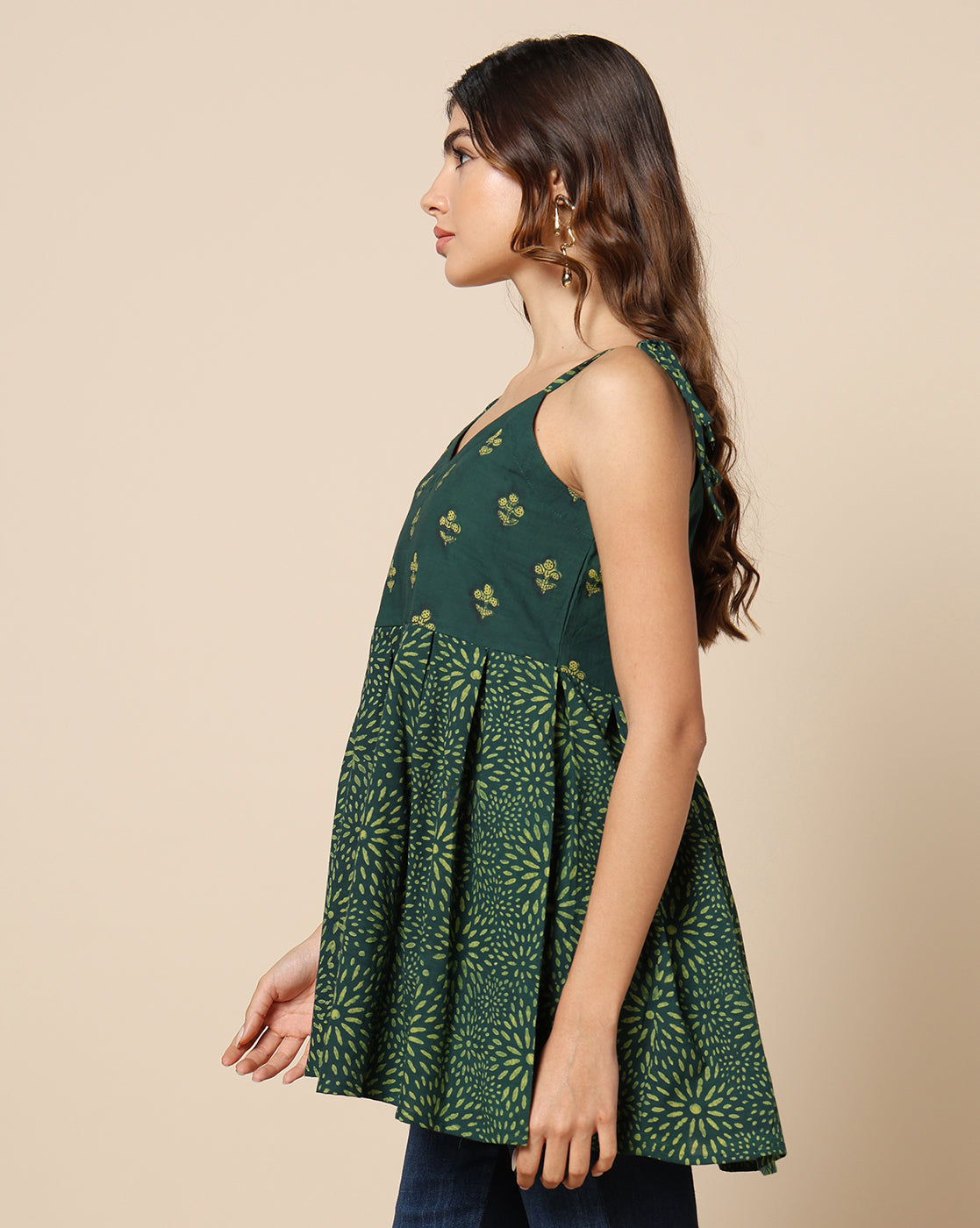 Indigo Nashpal Dyed Dabu Hand Block Printed Top