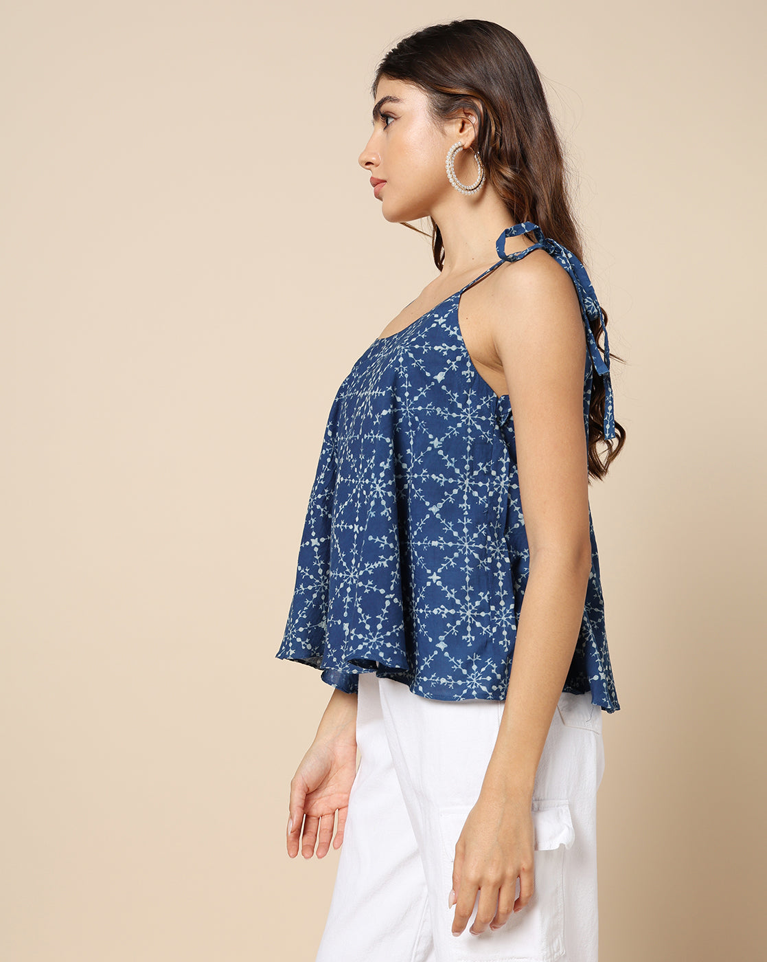 Indigo Dyed Dabu Hand Block Printed Top