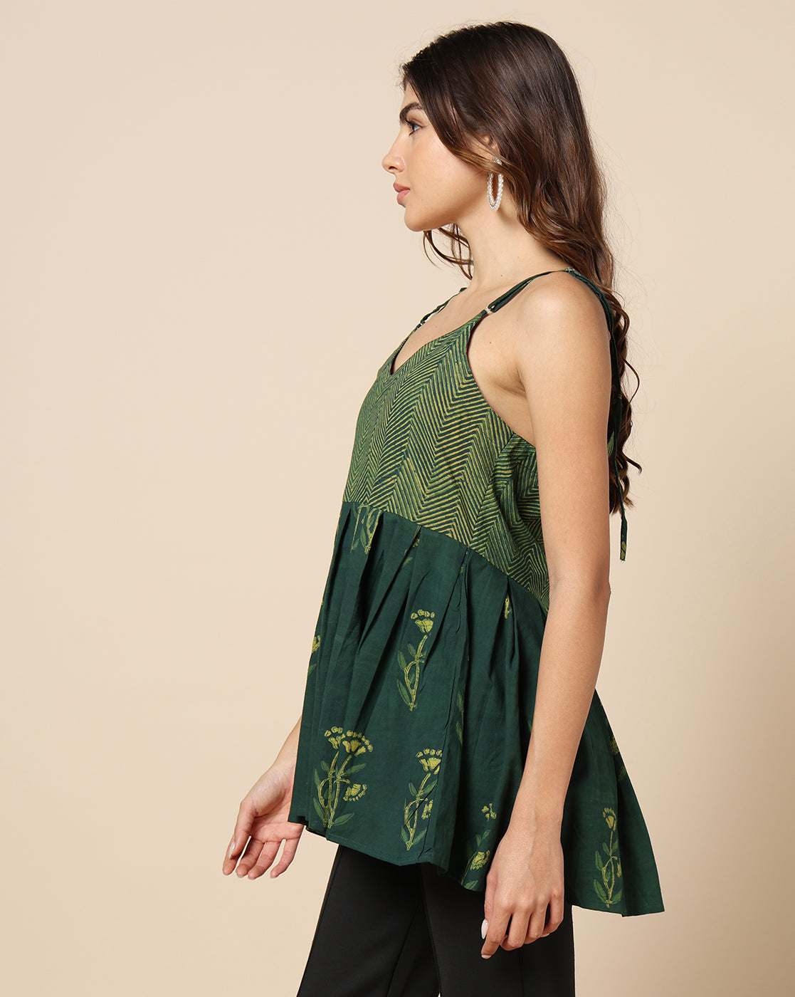 Indigo Nashpal Dyed Dabu Hand Block Printed Top