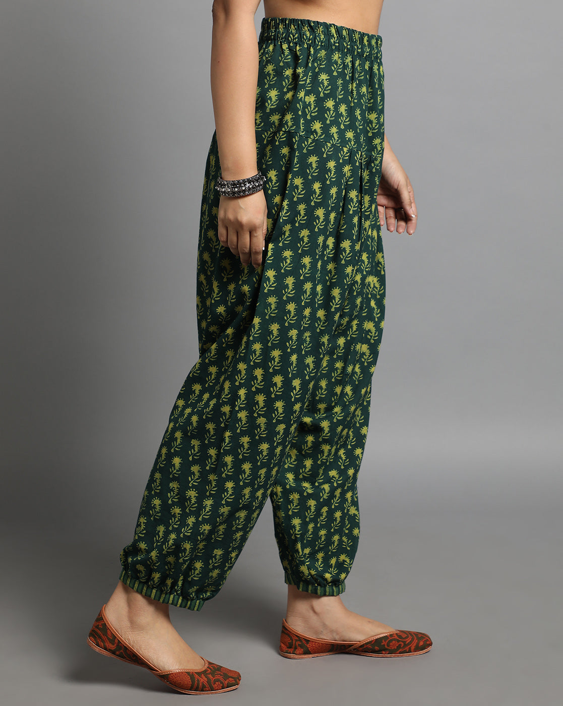 Indigo Nashpal Dyed Dabu Printed Salwar