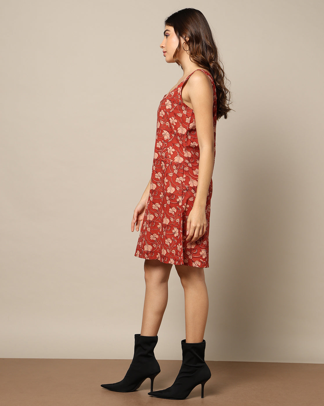 Hand Block Printed A Line Short Dress