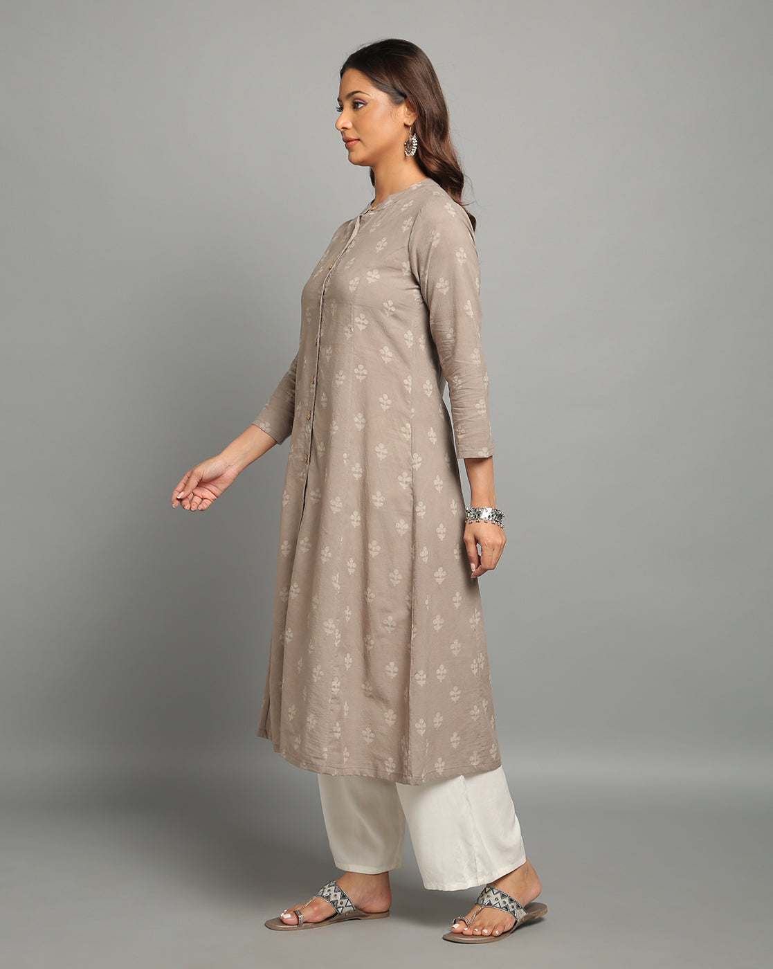 Indigo Kashish Dyed Dabu Hand Block Printed Long Kurta