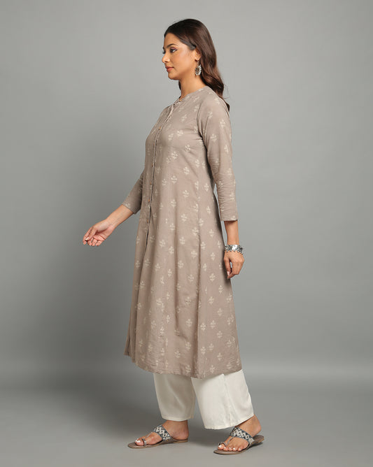 Indigo Kashish Dyed Dabu Hand Block Printed Long Kurta