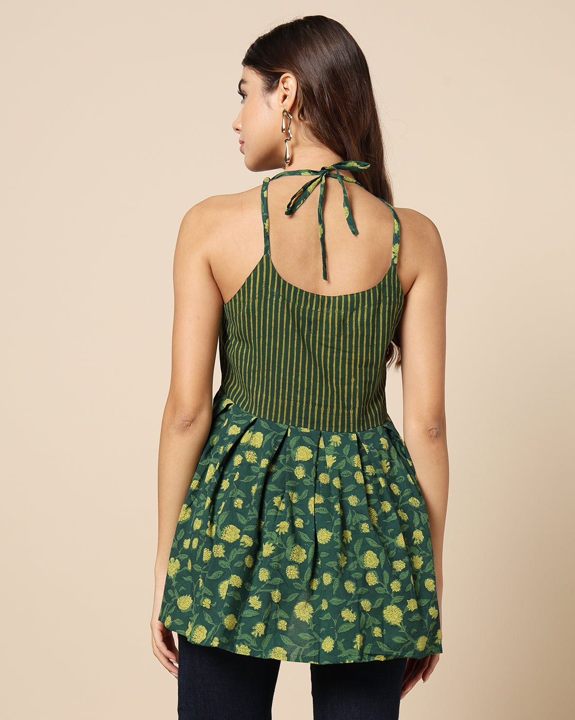 Indigo Nashpal Dyed Dabu Hand Block Printed Top