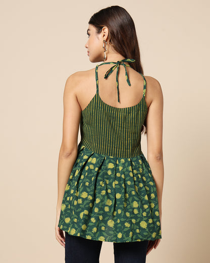 Indigo Nashpal Dyed Dabu Hand Block Printed Top