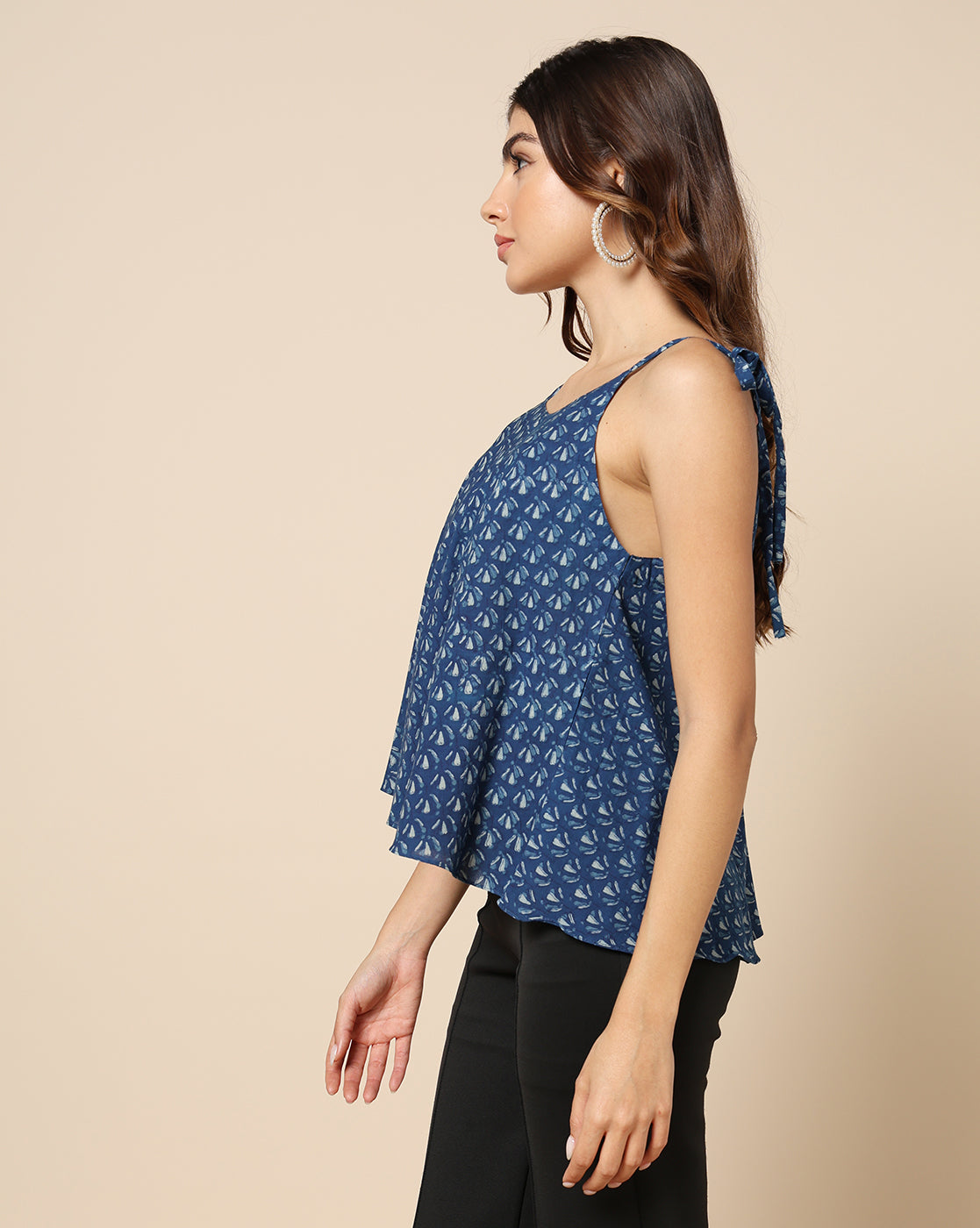 Indigo Dyed Dabu Hand Block Printed Top