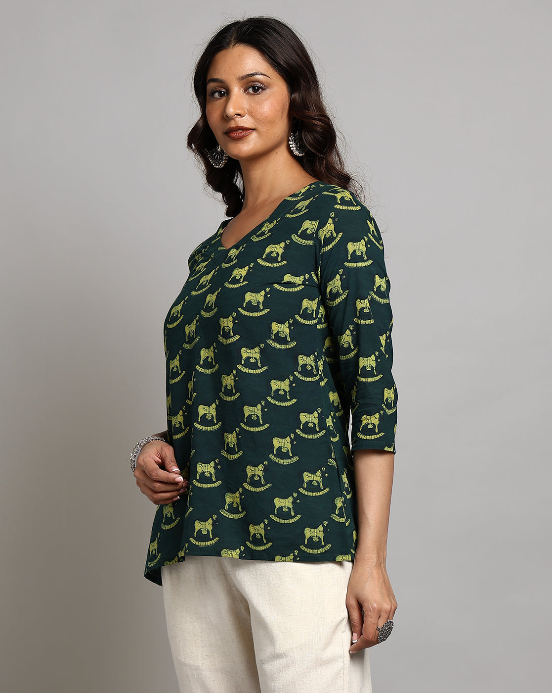 Indigo Nashpal Dyed and Dabu Printed Top
