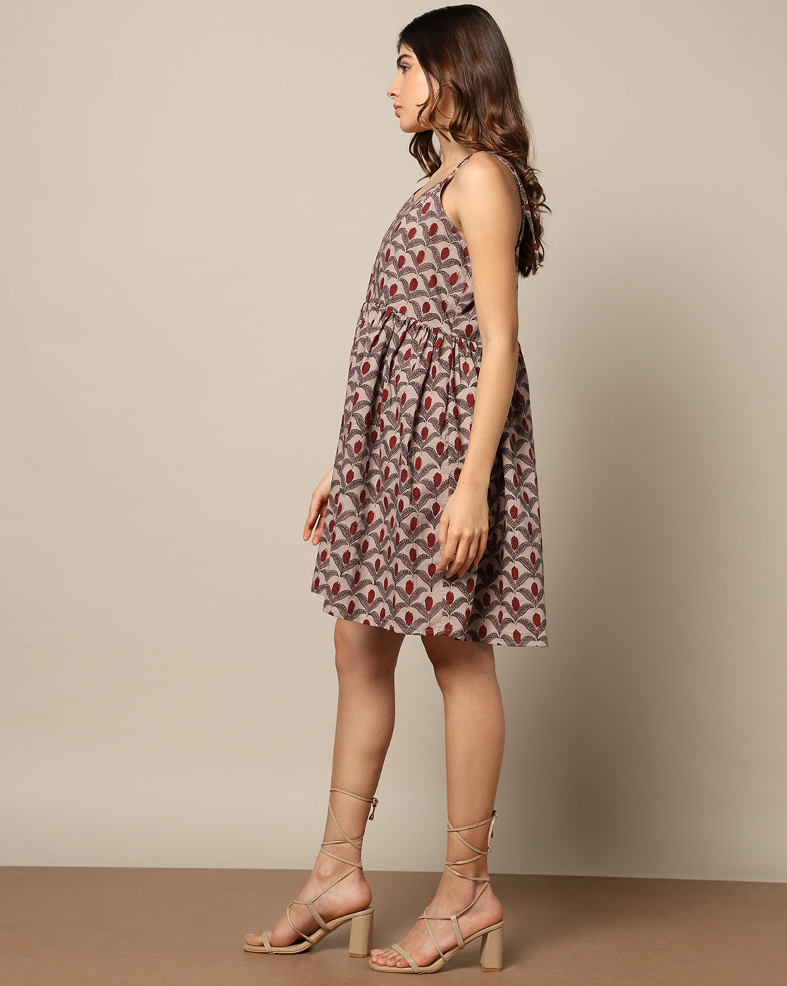Hand Block Print Spaghetti Dress