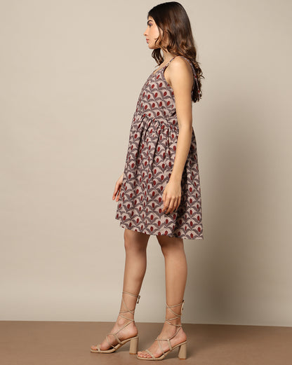 Hand Block Print Spaghetti Dress