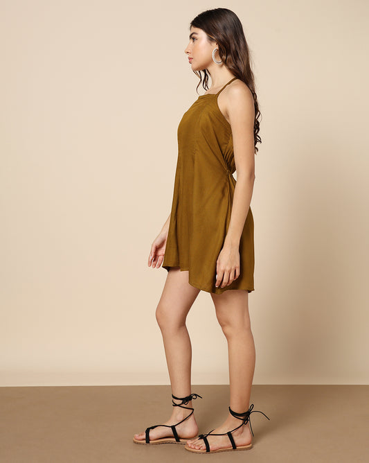Plain Dyed Short Dress (Skater or Spaghetti)