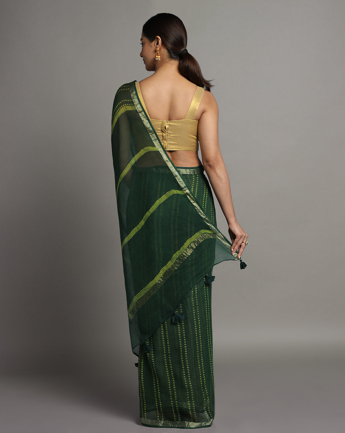 Natural Indigo Dyed Dabu Hand Block Printed Kota Doriya Saree