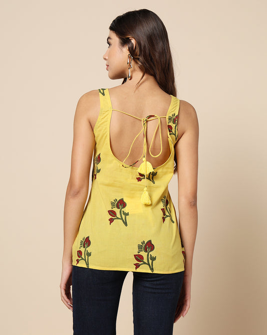 Hand Block Printed Cotton Short Kurti Top