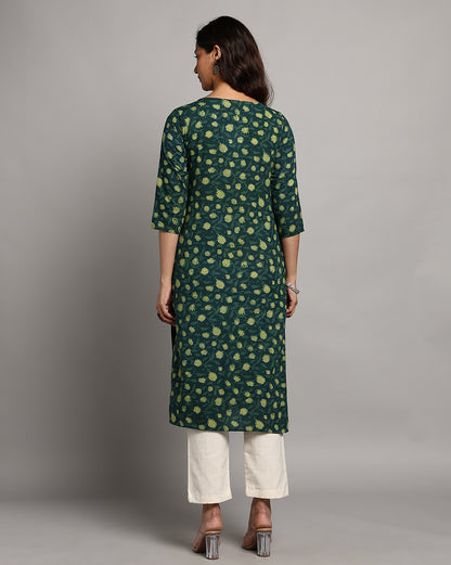 Indigo Nashpal Dyed Dabu Printed Cotton Long Kurta