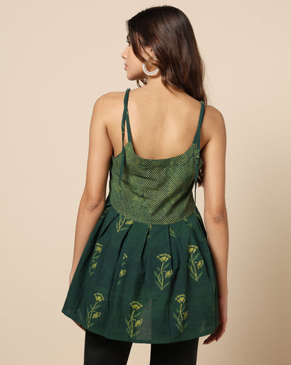 Indigo Nashpal Dyed Dabu Hand Block Printed Top