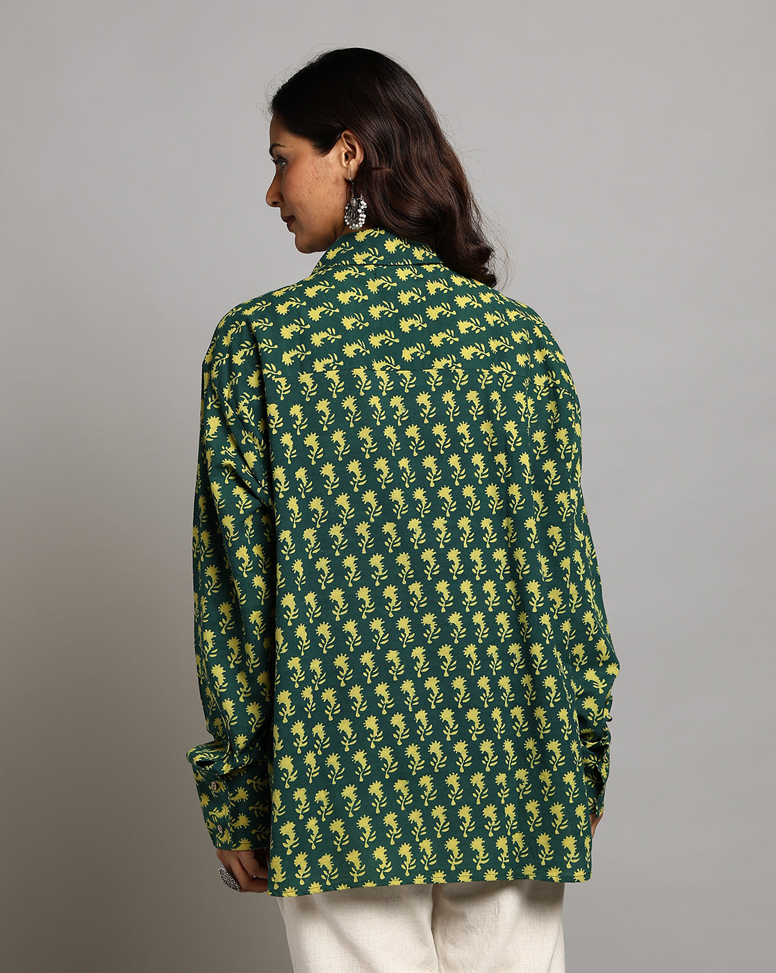 Indigo Nashpal Dyed and Dabu Printed Shirt
