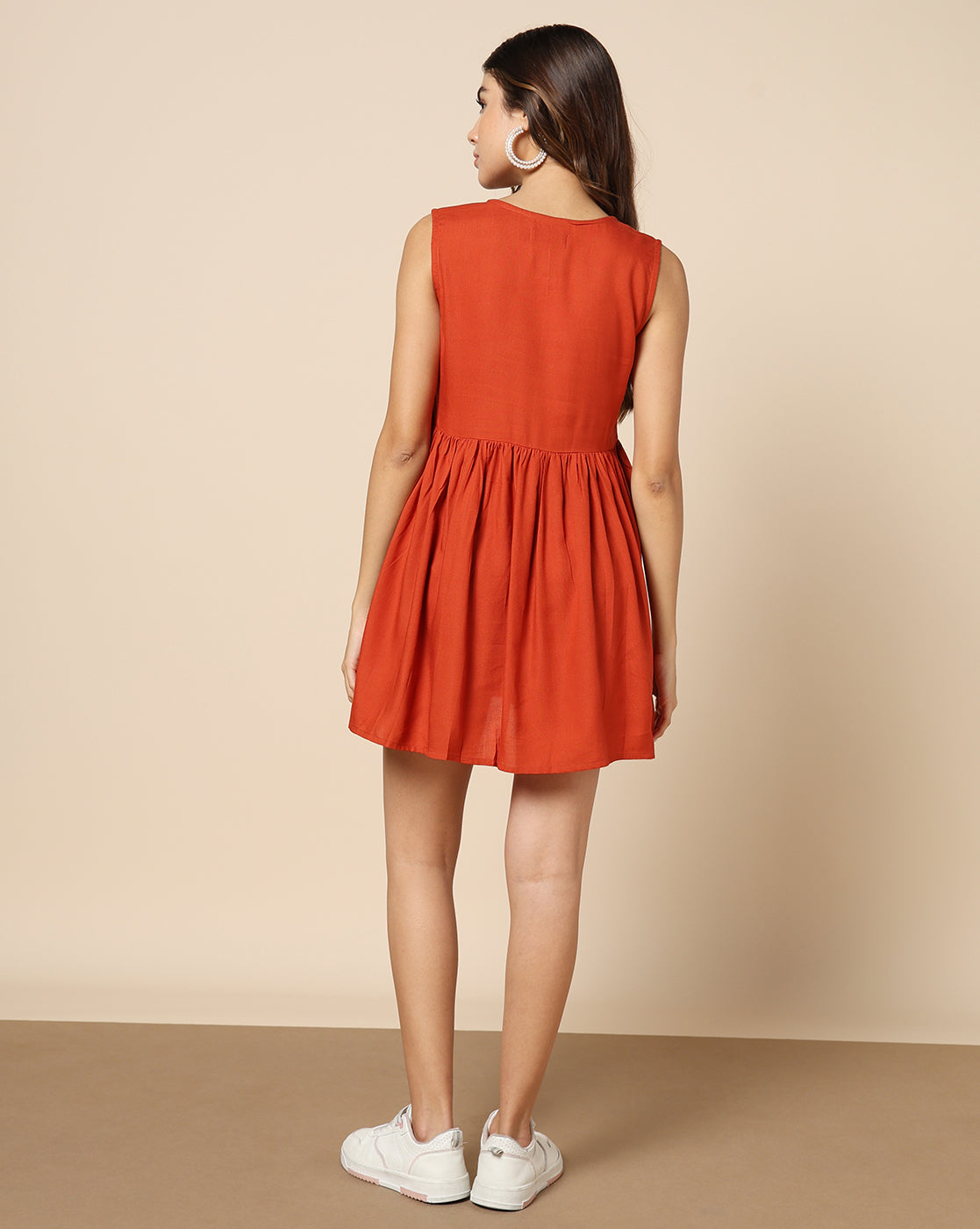 Plain Dyed Short Dress