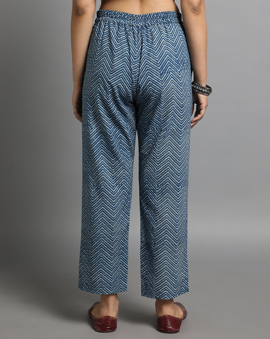 Indigo Dyed Dabu Printed Chex Pant