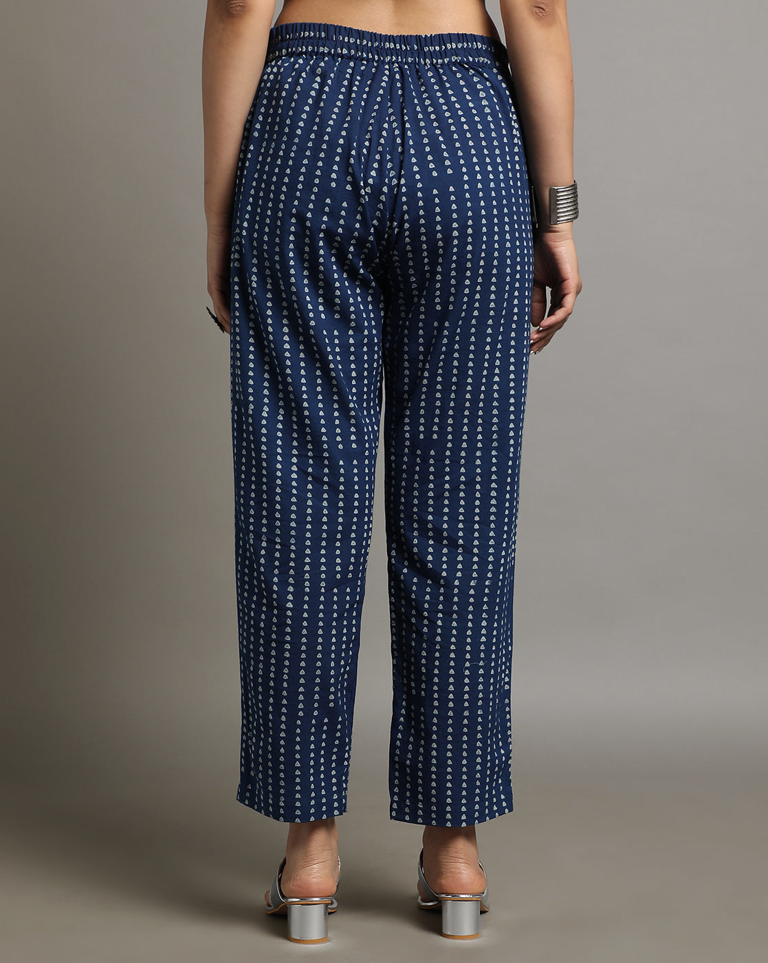 Indigo Dyed Dabu Printed Triangle Pant