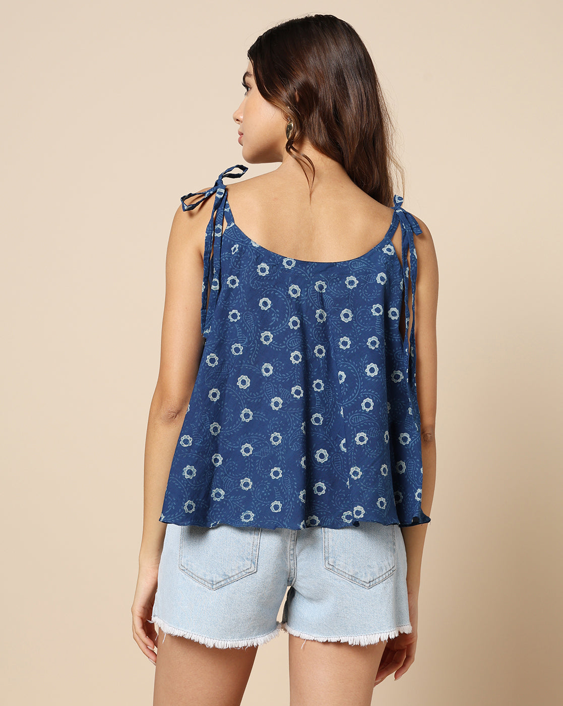 Indigo Dyed Dabu Hand Block Printed Top