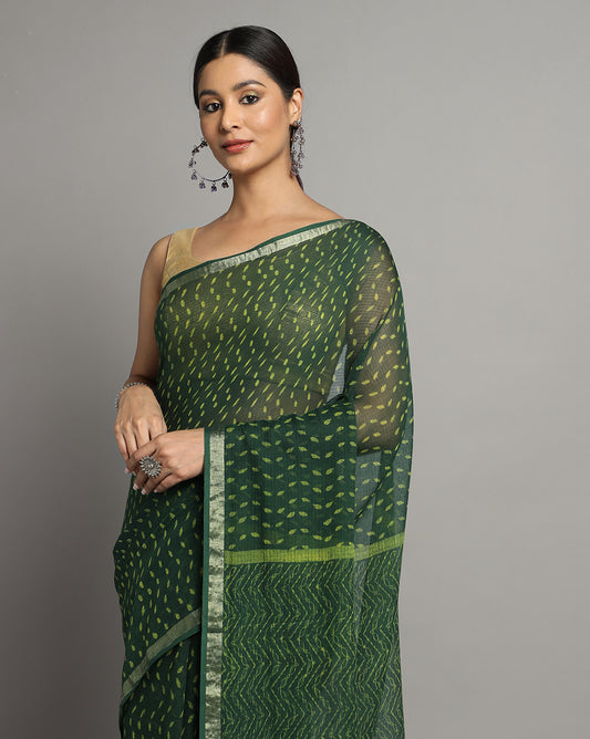 Natural Indigo Dyed Dabu Hand Block Printed Kota Doriya Saree
