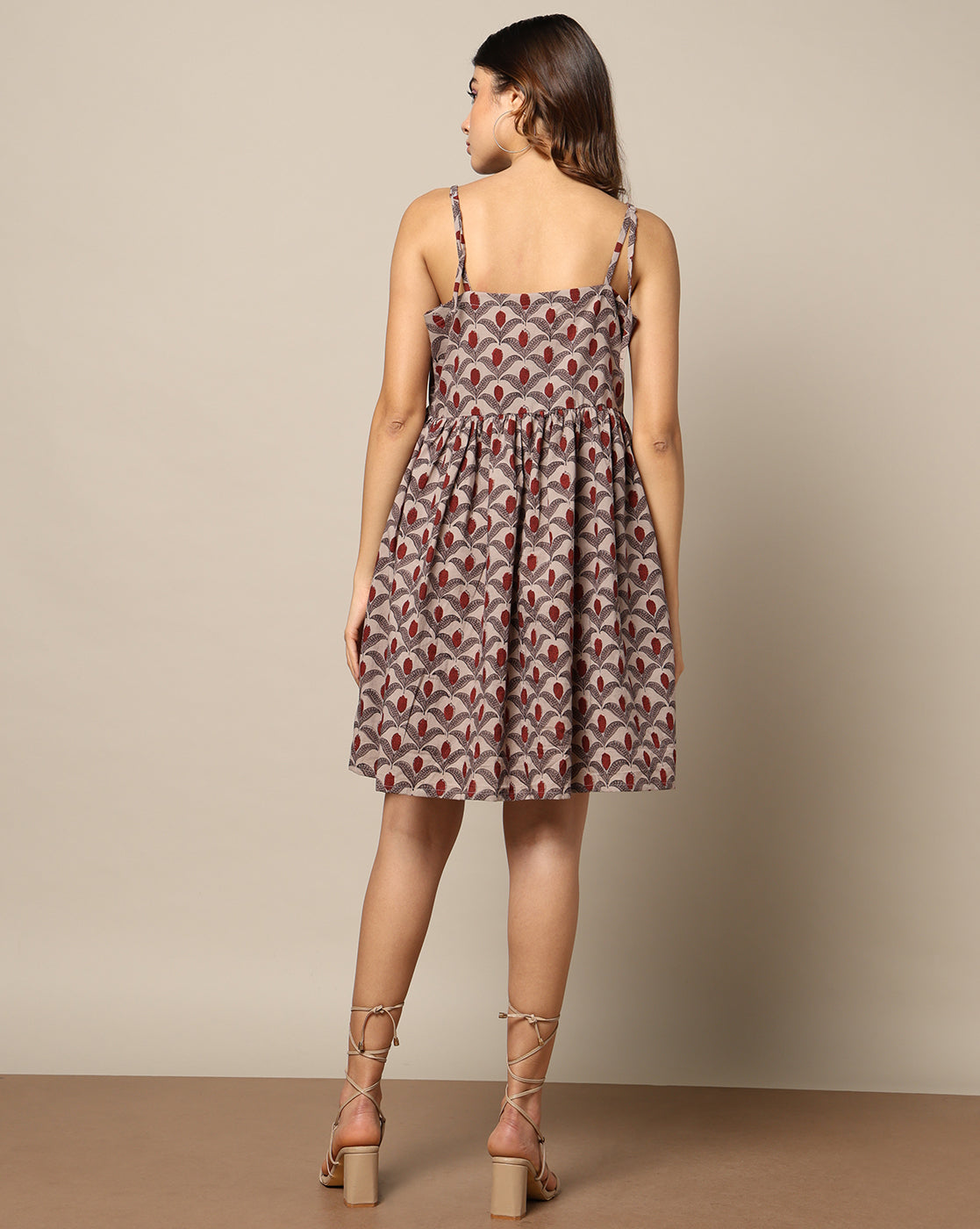 Hand Block Print Spaghetti Dress