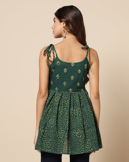 Indigo Nashpal Dyed Dabu Hand Block Printed Top