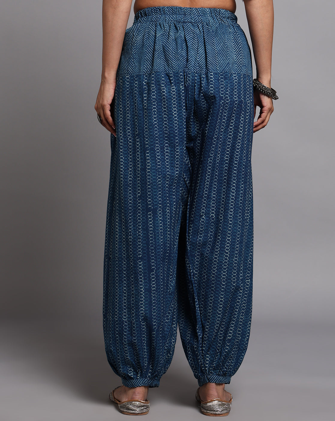Indigo Dyed Dabu Printed Salwar