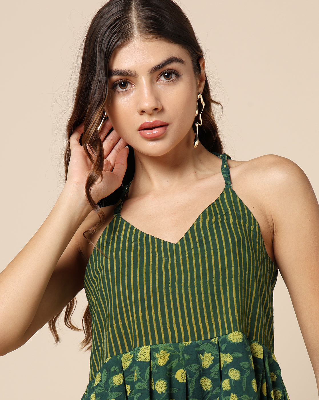 Indigo Nashpal Dyed Dabu Hand Block Printed Top