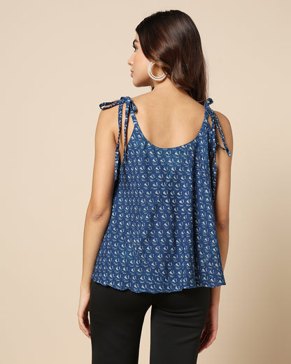 Indigo Dyed Dabu Hand Block Printed Top