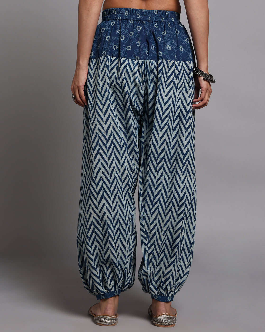 Indigo Dyed Dabu Printed Salwar