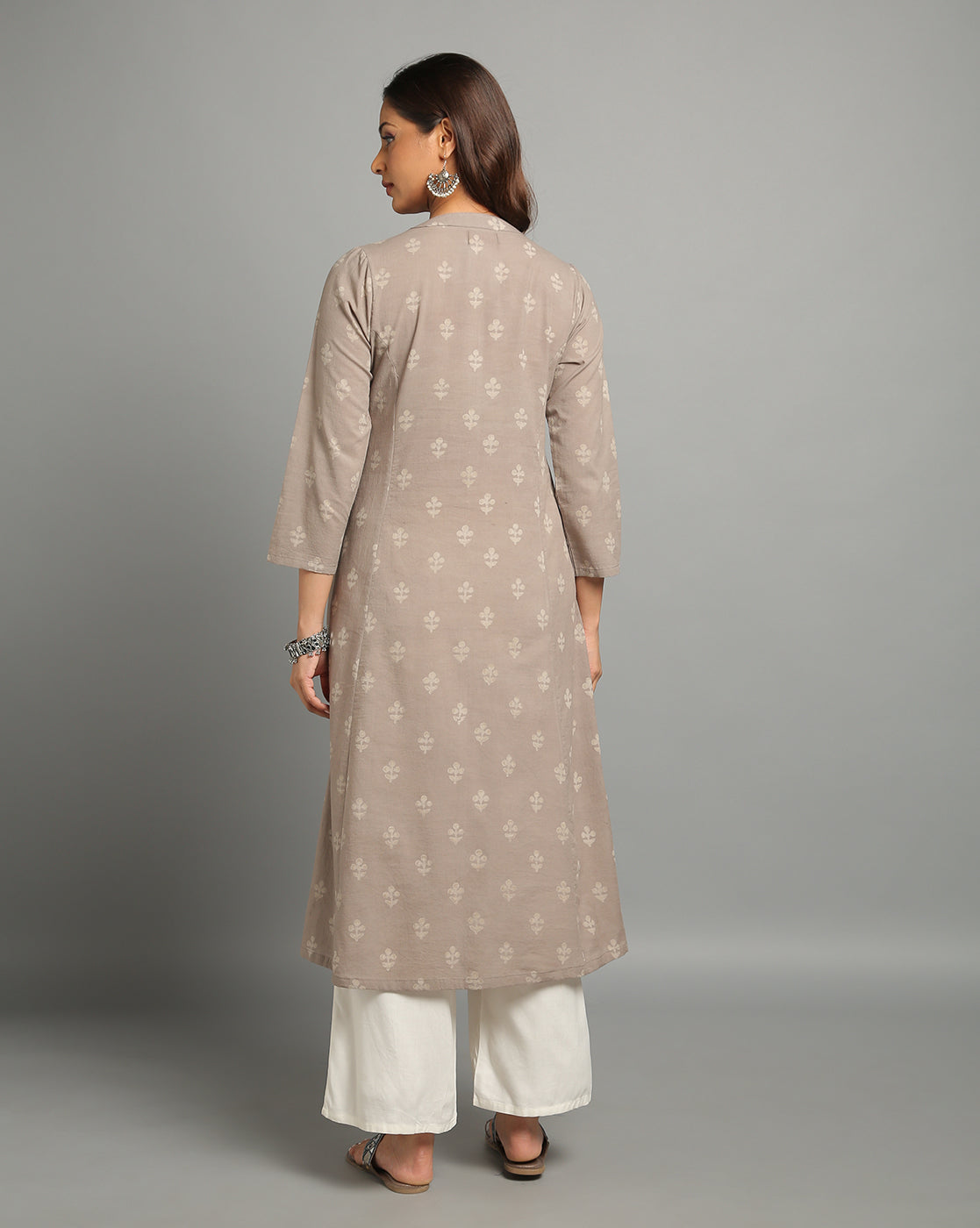 Indigo Kashish Dyed Dabu Hand Block Printed Long Kurta