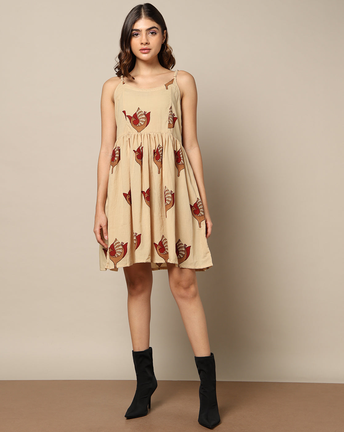 Hand Block Print Spaghetti Dress