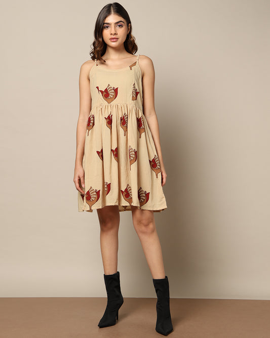 Hand Block Print Spaghetti Dress