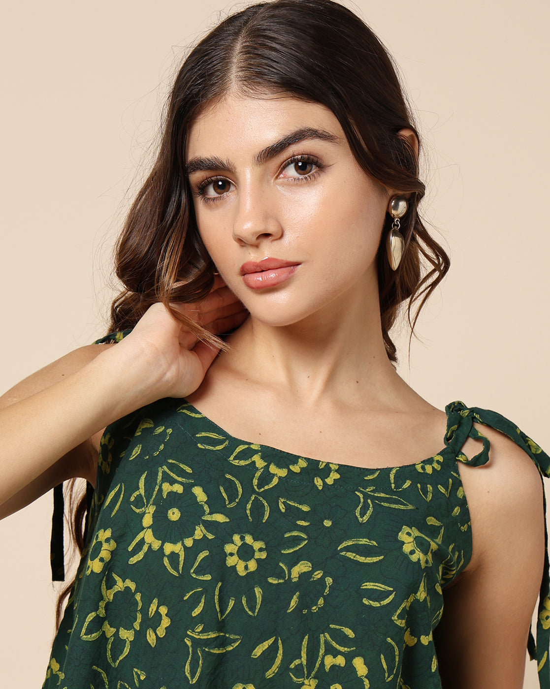 Indigo Nashpal Dyed Dabu Hand Block Printed Top