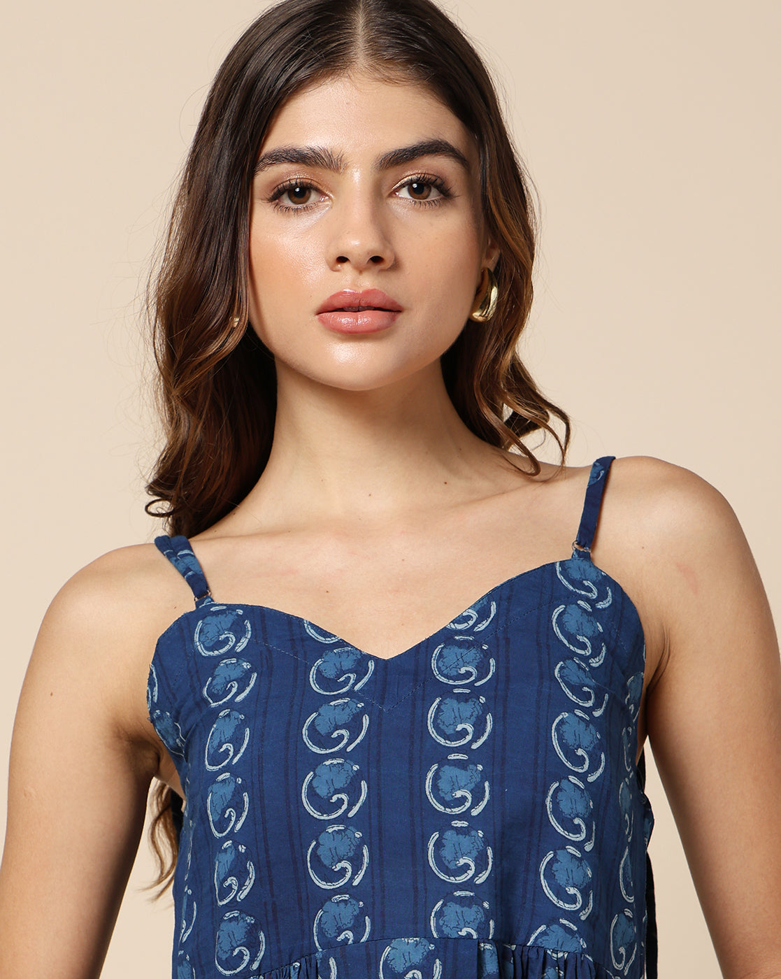Natural Dyed Hand Block Printed Short Dress (Skater or Spaghetti)