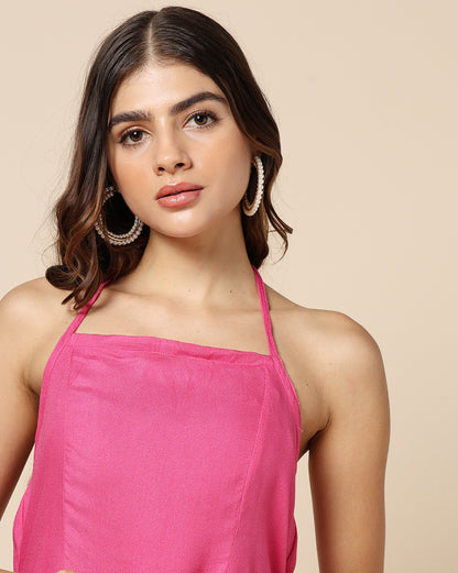 Dyed Spaghetti Dress Pink