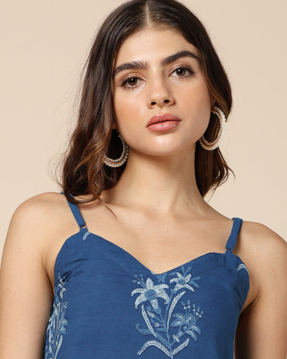 Natural Dyed Hand Block Printed Short Dress (Skater or Spaghetti)