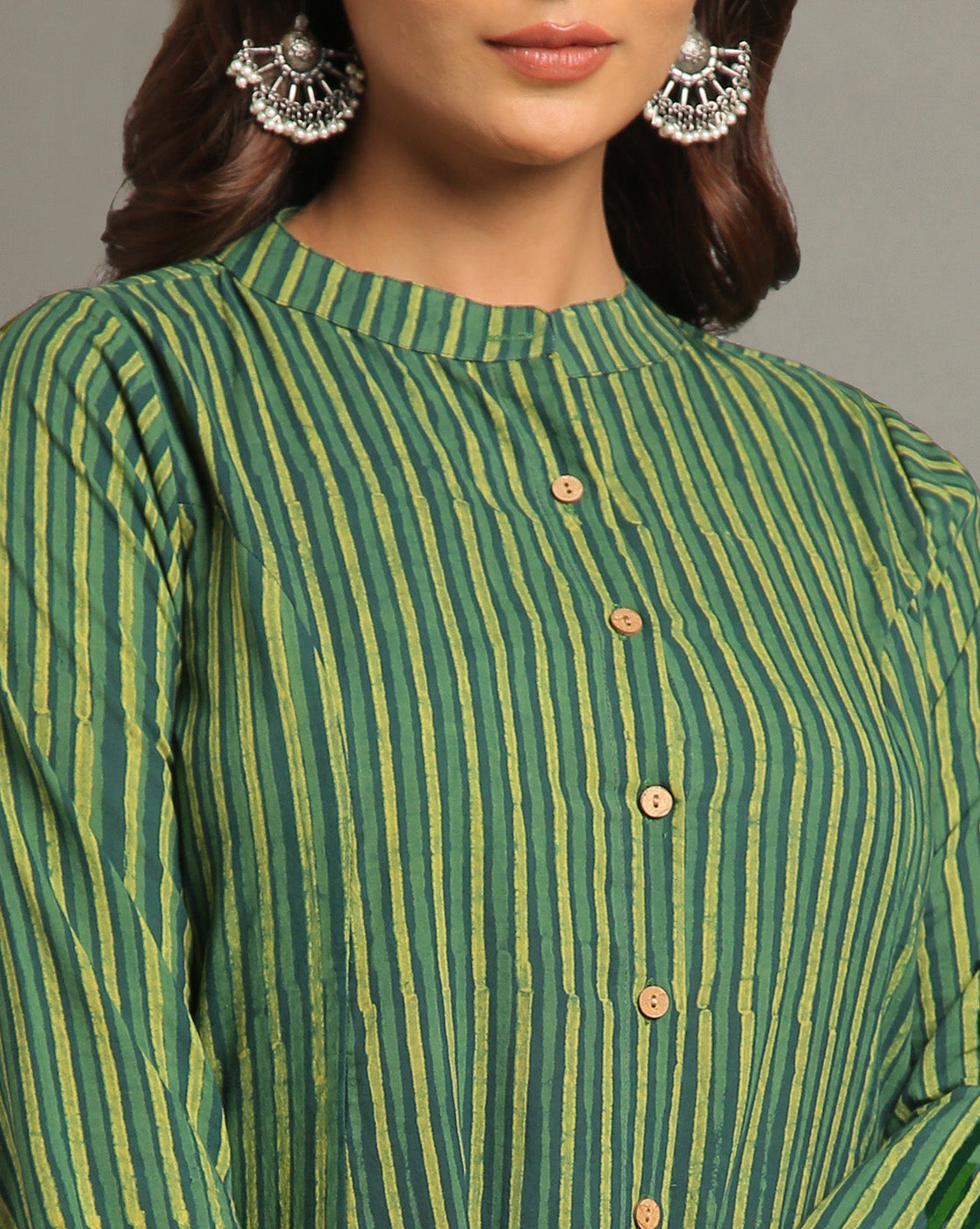 Indigo Nashpal Dyed Dabu Hand Block Printed Long Kurta