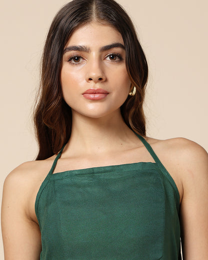 Dyed Skater Dress Green