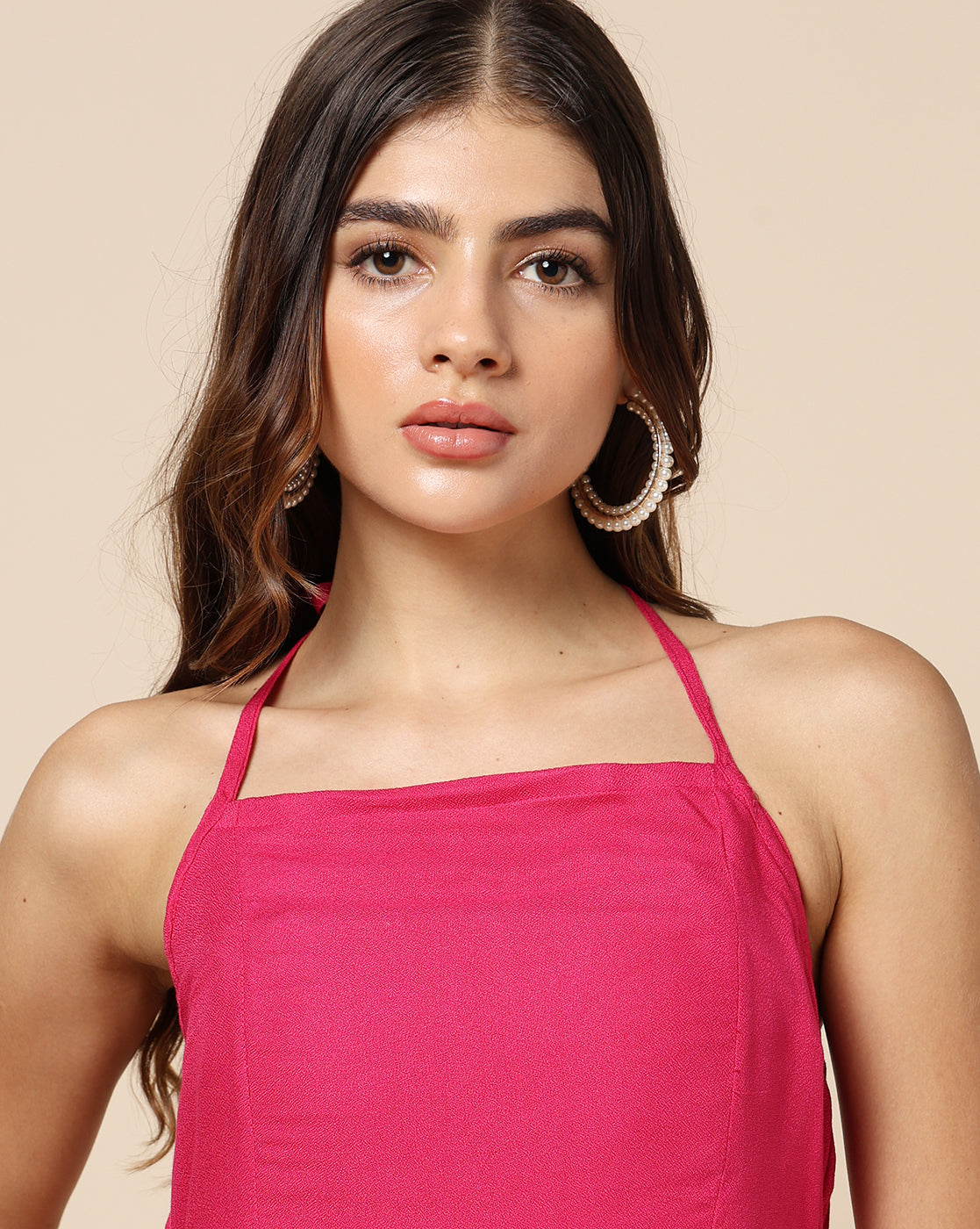 Dyed Spaghetti Dress Poppy Pink